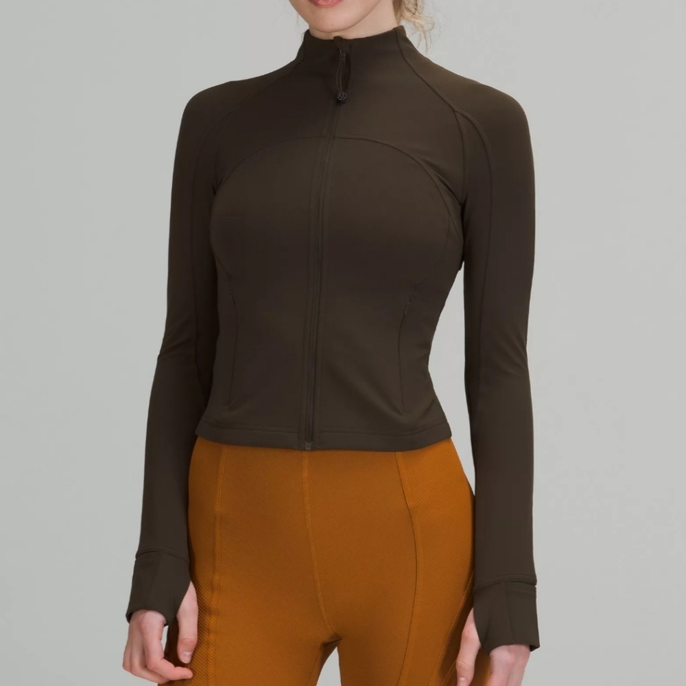 Lululemon Define Cropped Jacket Nulu - Dark Olive (6)